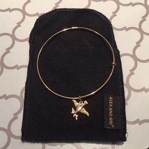 Retired Alex and Ani 14k gold plated Dove